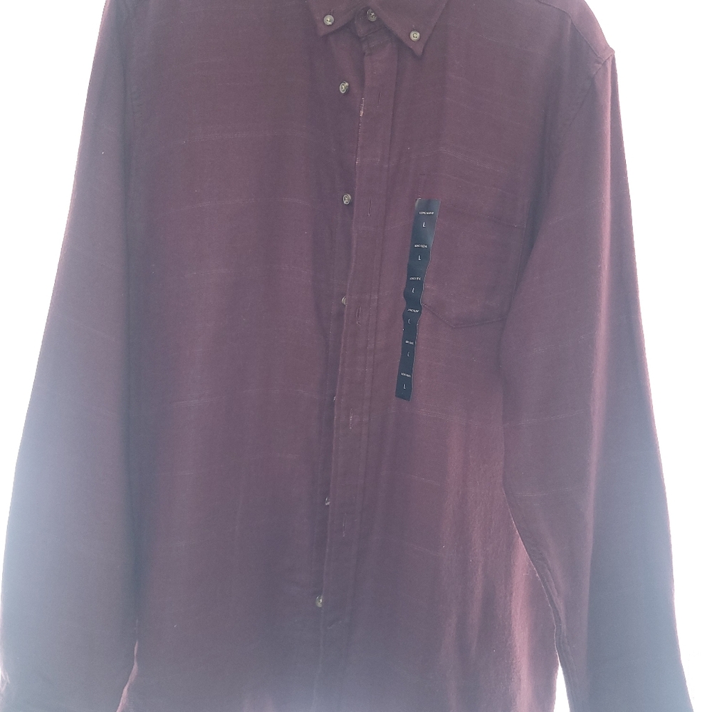 Men's New With Tags Banana Republic Burgundy Standard Fit Size Lg Long Sleeve